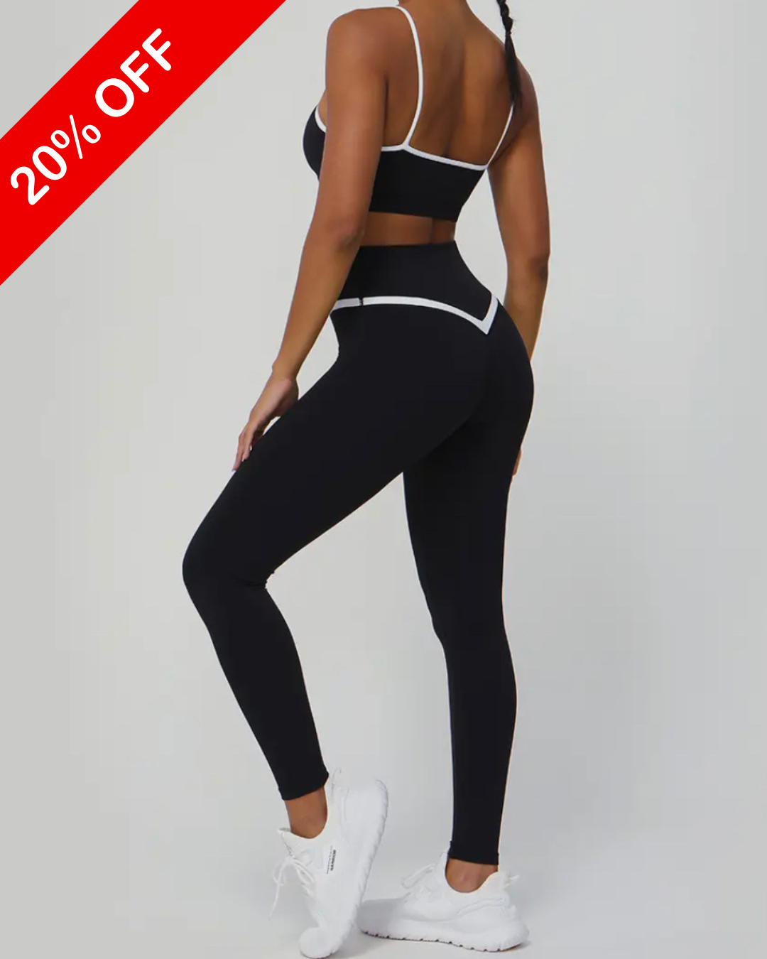 Black & White Contrast Older Girls and Women's Colour-Block Set